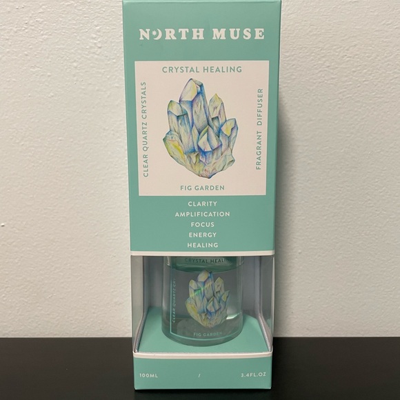 North Muse Crystal Healing Fragrant Reed Diffuser Quartz Infused Fig Garden NEW - Picture 1 of 6